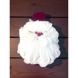 Vtg Hand Made Santa Claus Wall Decoration Made Out of Clorox Jug & Yarn 19”